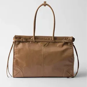 Prada Сумка большого размера из кожи Pale Pink - фото 1