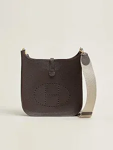 Hermès Сумка Evelyne 29 Ebene Clemence Gold Hardware - фото 1