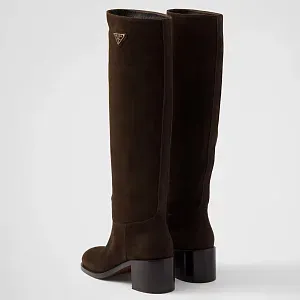 Prada Замшевые сапоги Dark Brown - фото 5