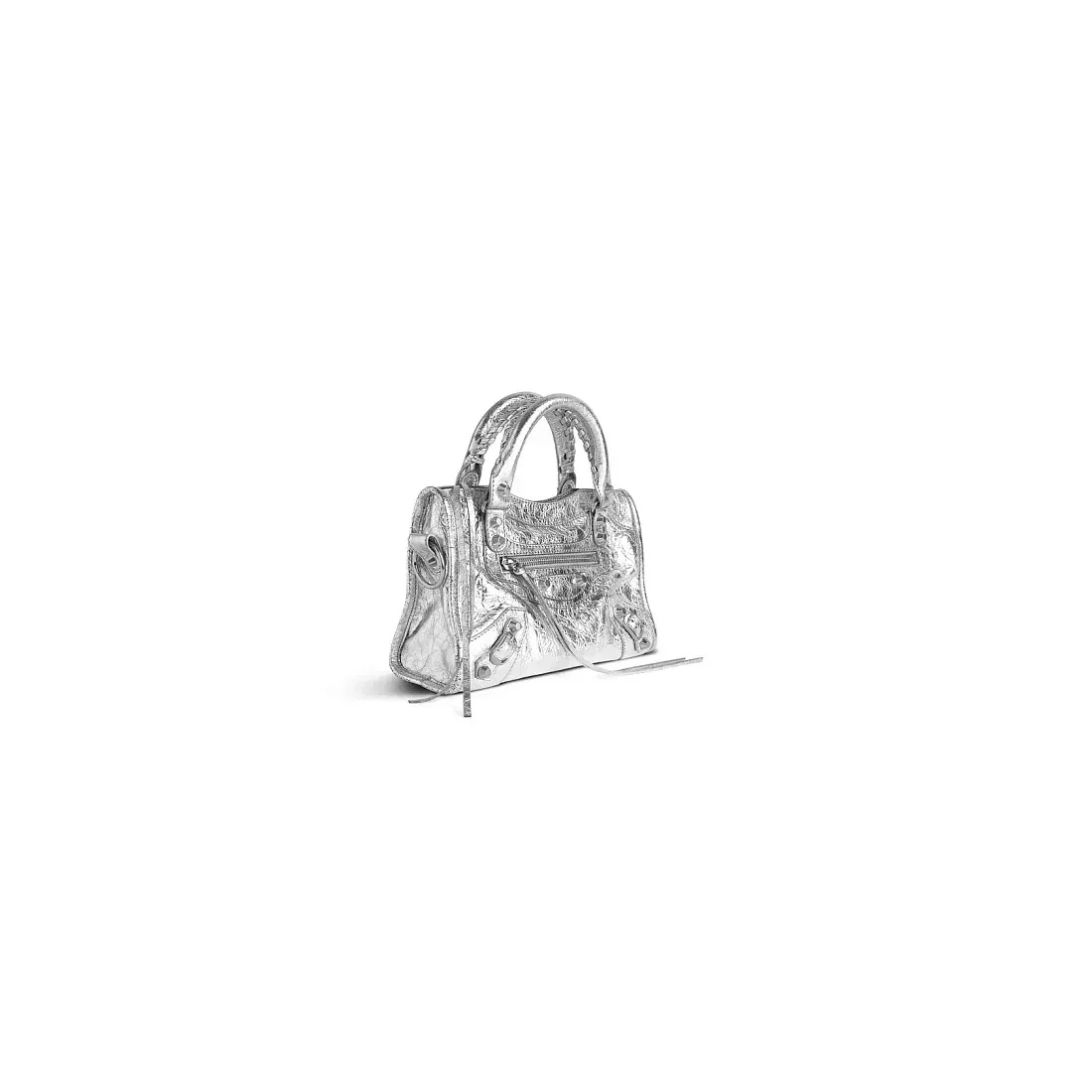 Balenciaga Сумка Hourglass Metallized мини формата - фото 2