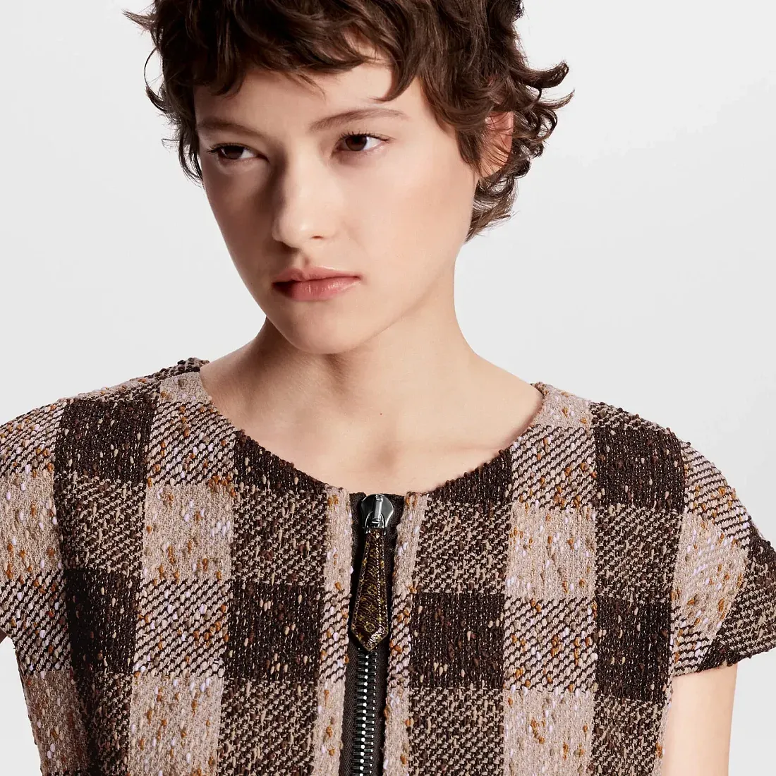 Louis Vuitton Платье Utility из твида в клетку - фото 4