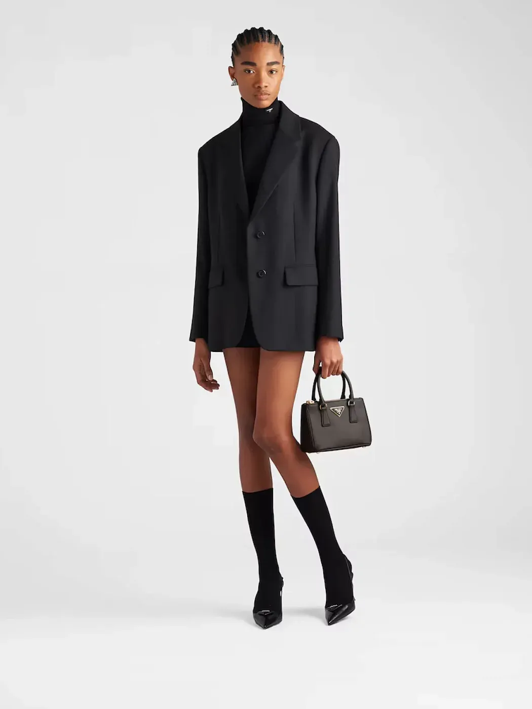 Prada Мини-сумка Galleria из сафьяновой кожи Black - фото 5