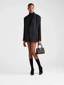 Prada Мини-сумка Galleria из сафьяновой кожи Black - фото 5