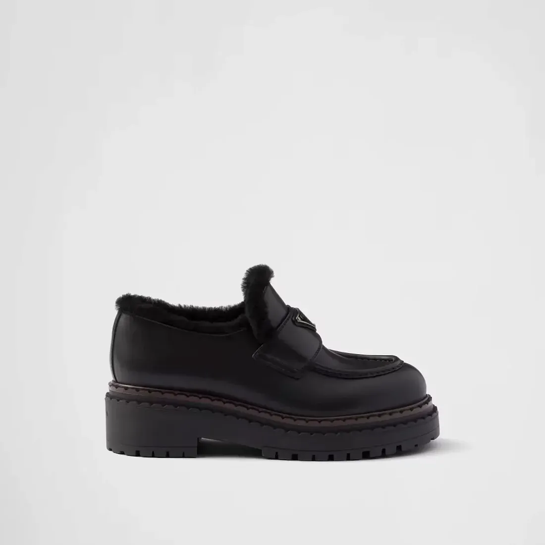 Prada Мокасины Double Chocolate из кожи и овчины - фото 3