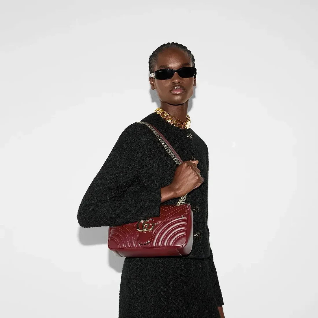 Gucci Маленькая сумка через плечо GG Marmont Rosso Ancora Gucci Rosso Ancora - фото 2