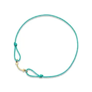 Tiffany & Co. Браслет Smile bracelet in yellow gold on a blue cord - фото 1