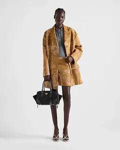 Prada Re-Edition 1978 средняя сумка из нейлона Re-Nylon и кожи Saffiano с двумя ручками Black - фото 2