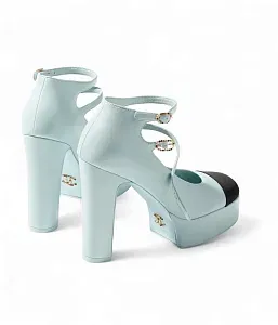 Chanel Кожаные туфли Мэри-Джейн Light Blue/Black - фото 3