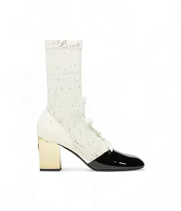Chanel Тканевые ботильоны White/Black - фото 1
