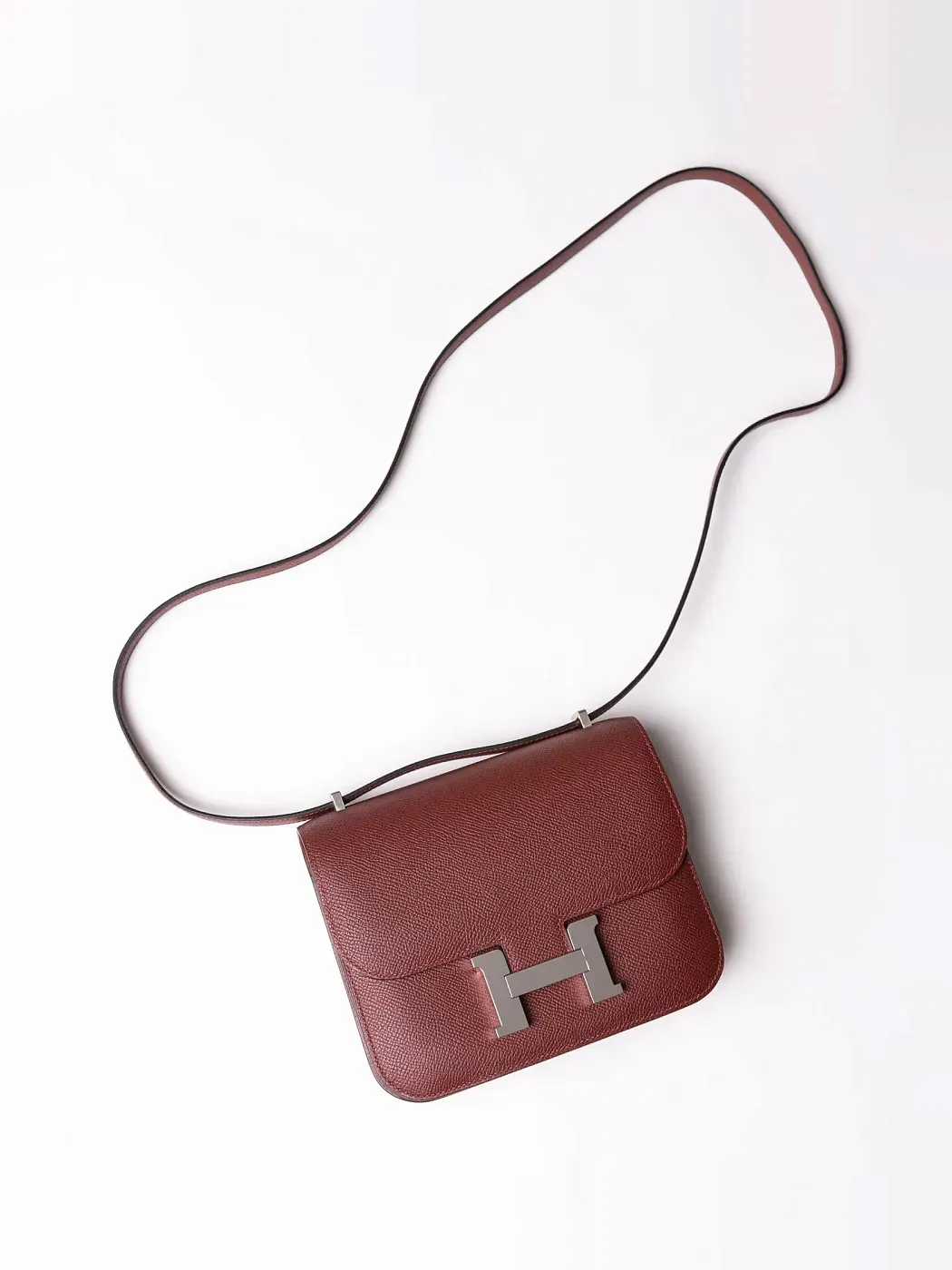 Hermès Сумка Constance 18 Mini Rouge H Epsom Palladium Hardware - фото 6