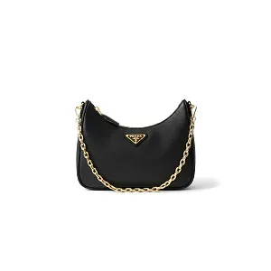 Prada Мини-сумка из сафьяновой кожи Re-Edition Black - фото 1