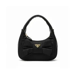 Prada Мини-сумка из ре-нейлона и кожи наппа с бантом - фото 1