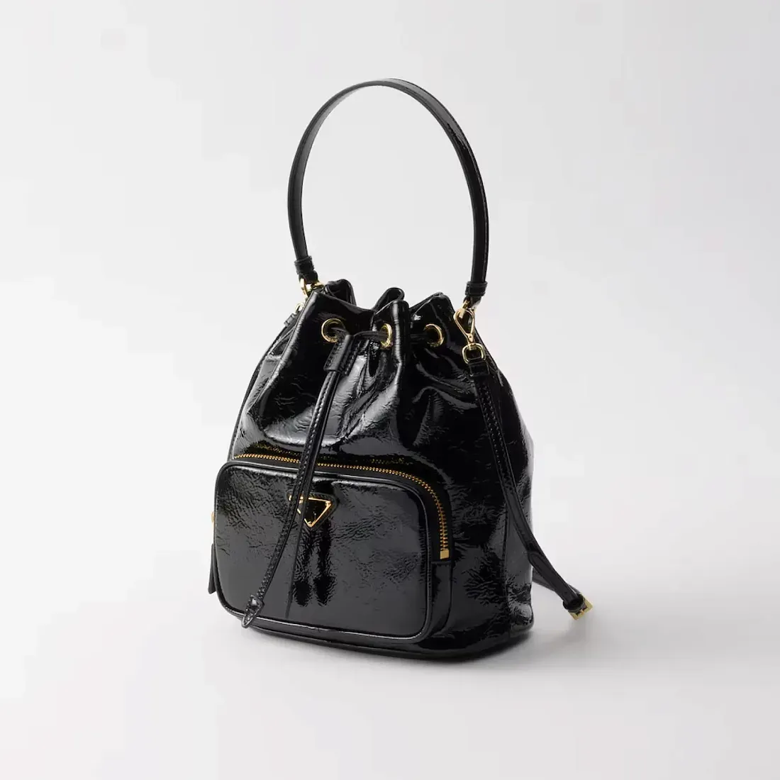 Prada Сумка Duet из лакированной кожи naplak Black - фото 3