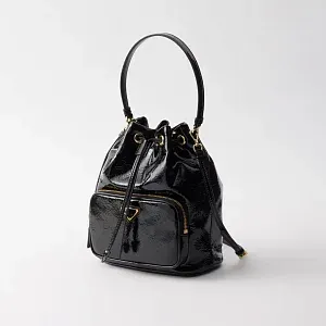 Prada Сумка Duet из лакированной кожи naplak Black - фото 3