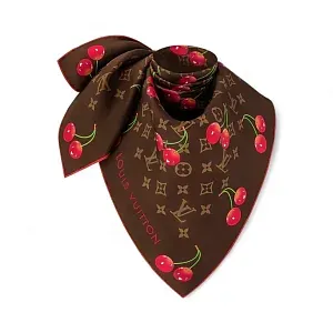 Louis Vuitton Платок-каре Monogram Cerise 90 LV x TM Brown - фото 3
