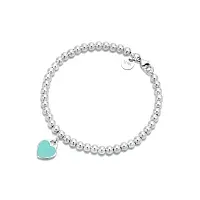 Tiffany & Co. Браслет Blue Heart Plaque Bead Bracelet Blue Tiffany Blue - фото 1