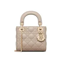 Dior Сумка Lady cannage lambskin мини-формата Powder - фото 1