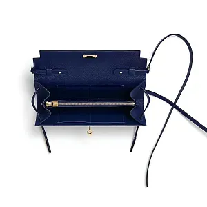 Hermès Кошелек Kelly To Go Bleu Saphir Epsom Gold Hardware - фото 3