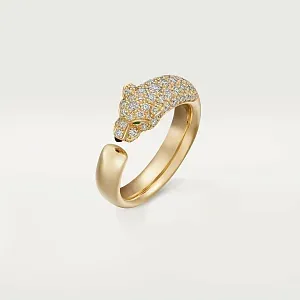 Cartier Кольцо средняя модель с бриллиантовым паве Panthere de Yellow Gold - фото 1