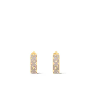 Louis Vuitton Серьги Nanogram Enamel Marron Clair - фото 1