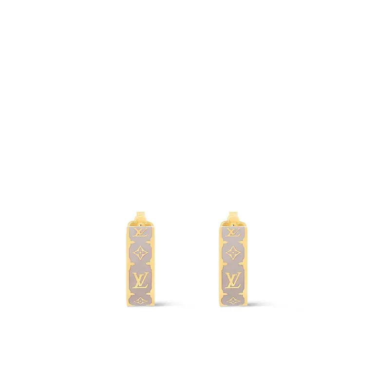 Серьги Nanogram Enamel Louis Vuitton Marron Clair - фото 1