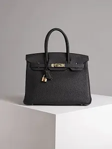 Hermès Сумка Birkin 30 Black Togo Permabrass Hardware - фото 1