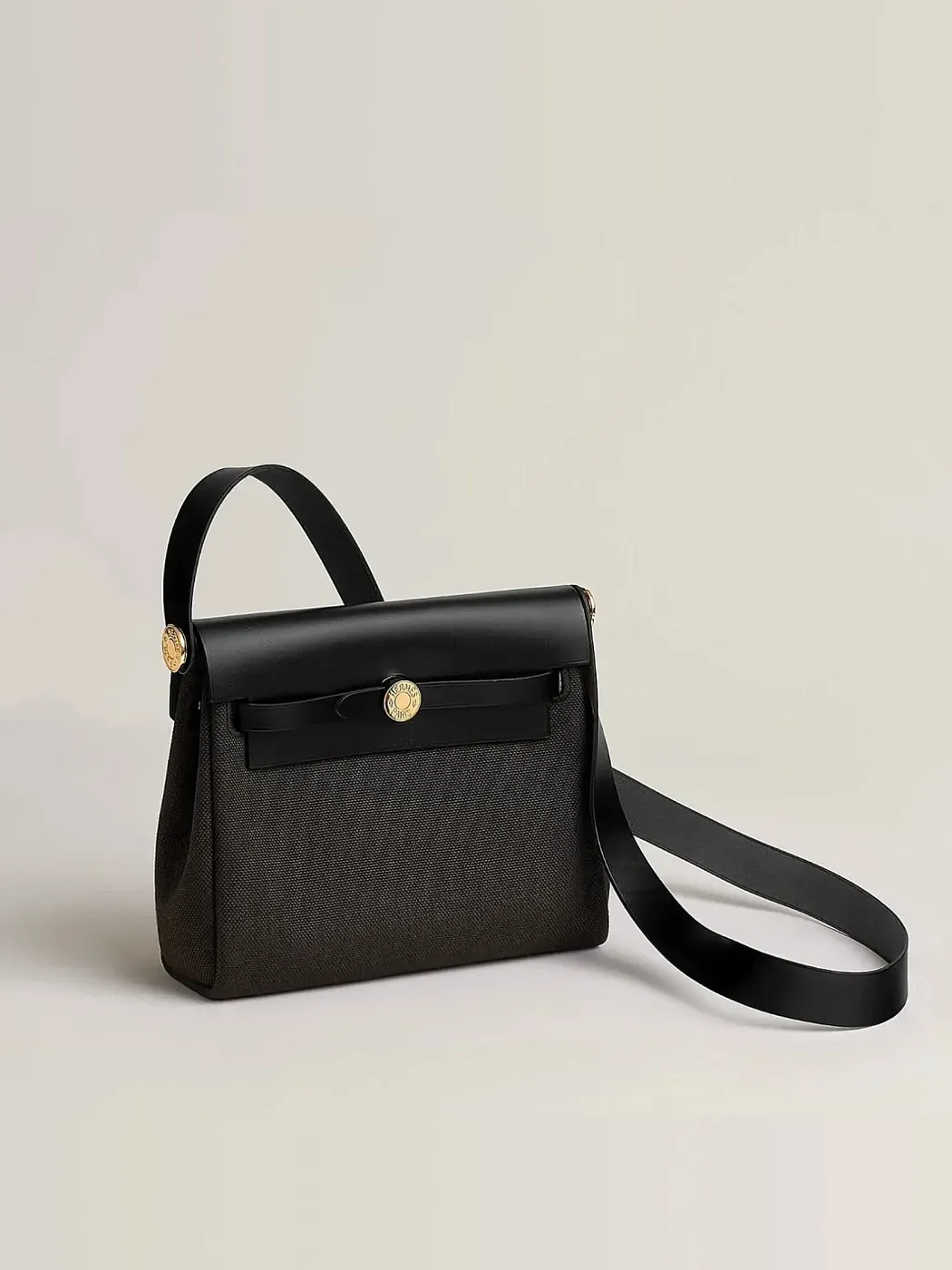 Hermès Сумка Herbag Zip 20 Dark Bronze Noir Militaire Hunter Gold Hardware - фото 2