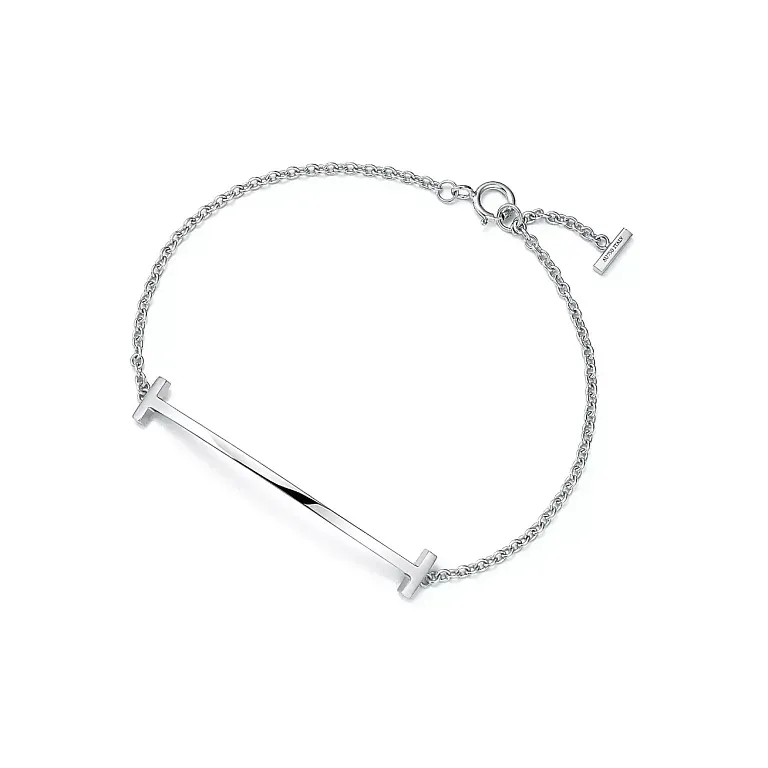 Браслет Tiffany T Smile Bracelet White Gold - фото 1