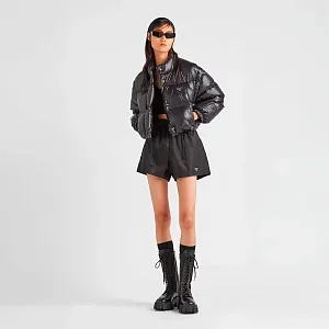 Prada Укороченный пуховик-трансформер из Re-Nylon Black - фото 2