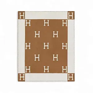 Hermès Плед Avalon Ecru / Camel - фото 1