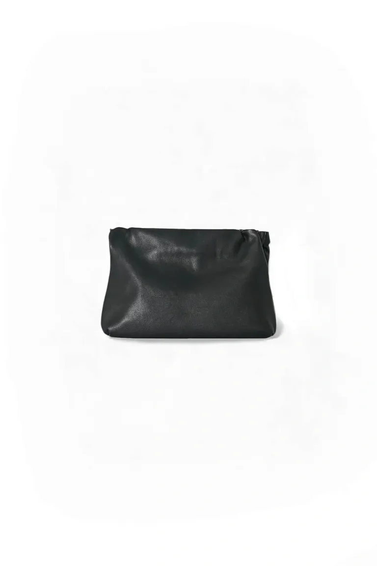Клатч Large Bourse Clutch Dark Brown из кожи The Row Black - фото 1