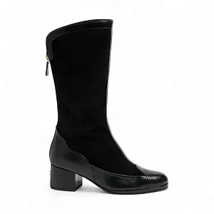 Chanel Велюровые сапоги Black - фото 1