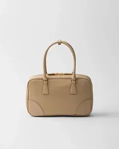 Prada Re-Edition 1978 средняя сумка из нейлона Re-Nylon и кожи Saffiano с двумя ручками Camel Brown - фото 3