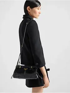 Prada Маленькая кожаная сумка через плечо Black - фото 2