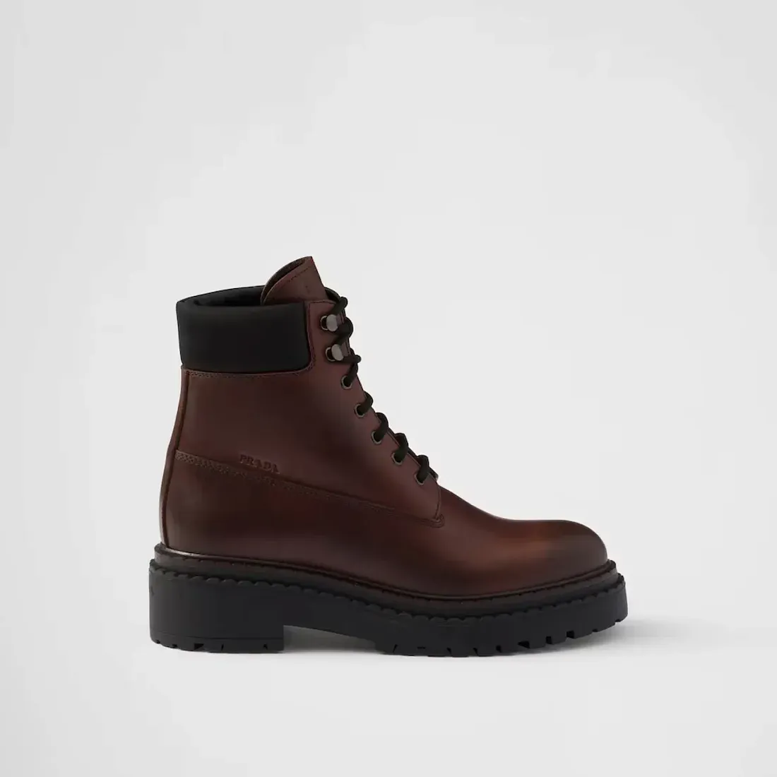Prada Ботинки из кожи и Re-Nylon Ebony - фото 3
