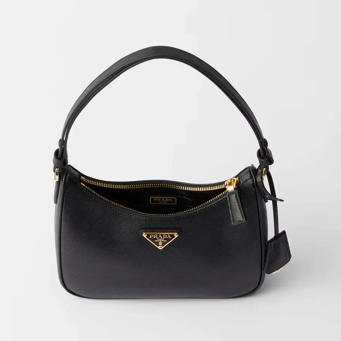 Prada Мини-сумка Re-Edition из сафьяновой кожи Black - фото 7