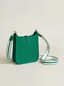 Hermès Сумка Evelyne 16 Vert Vertigo Blanc Clemence Palladium Hardware - фото 2