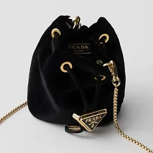 Prada Миниатюрный бархатный мешочек - фото 4