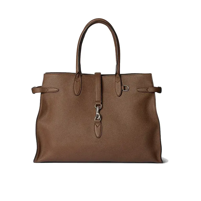 Большая сумка-тоут с застежкой-крючком Gucci Light Brown - фото 1