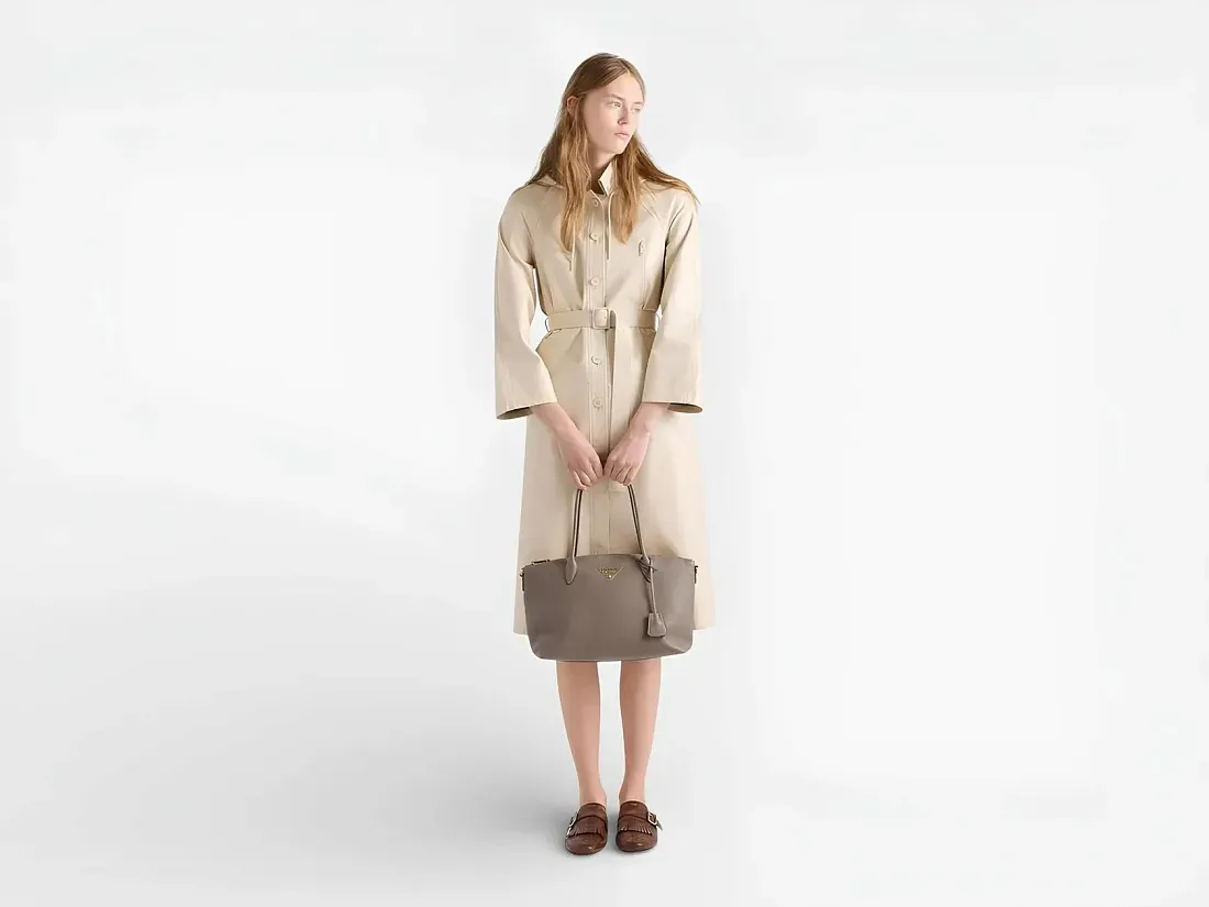 Prada Сумка-тоут большая Clay Gray - фото 2