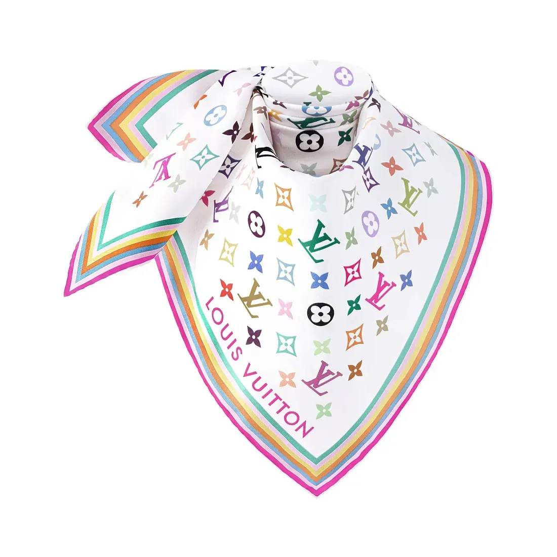 Louis Vuitton Платок-каре Monogram Multicolor 90 TM x White - фото 3
