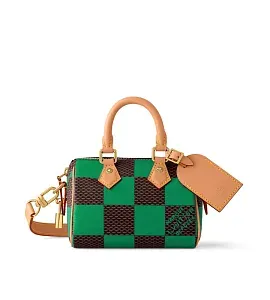 Louis Vuitton Сумка Speedy 18 Damier Pop с плечевым ремнем Green - фото 1