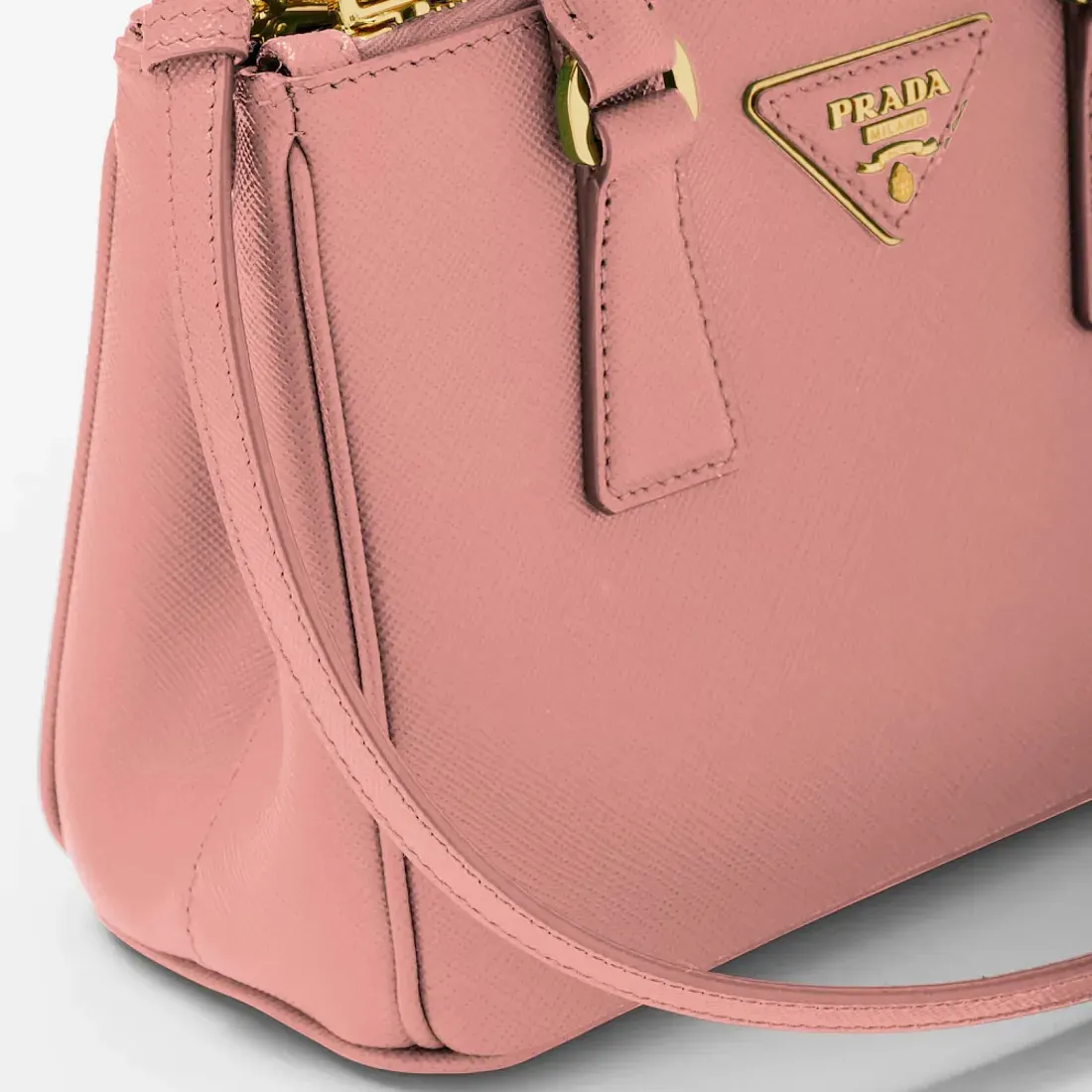 Prada Мини-сумка Galleria из сафьяновой кожи Petal Pink - фото 6