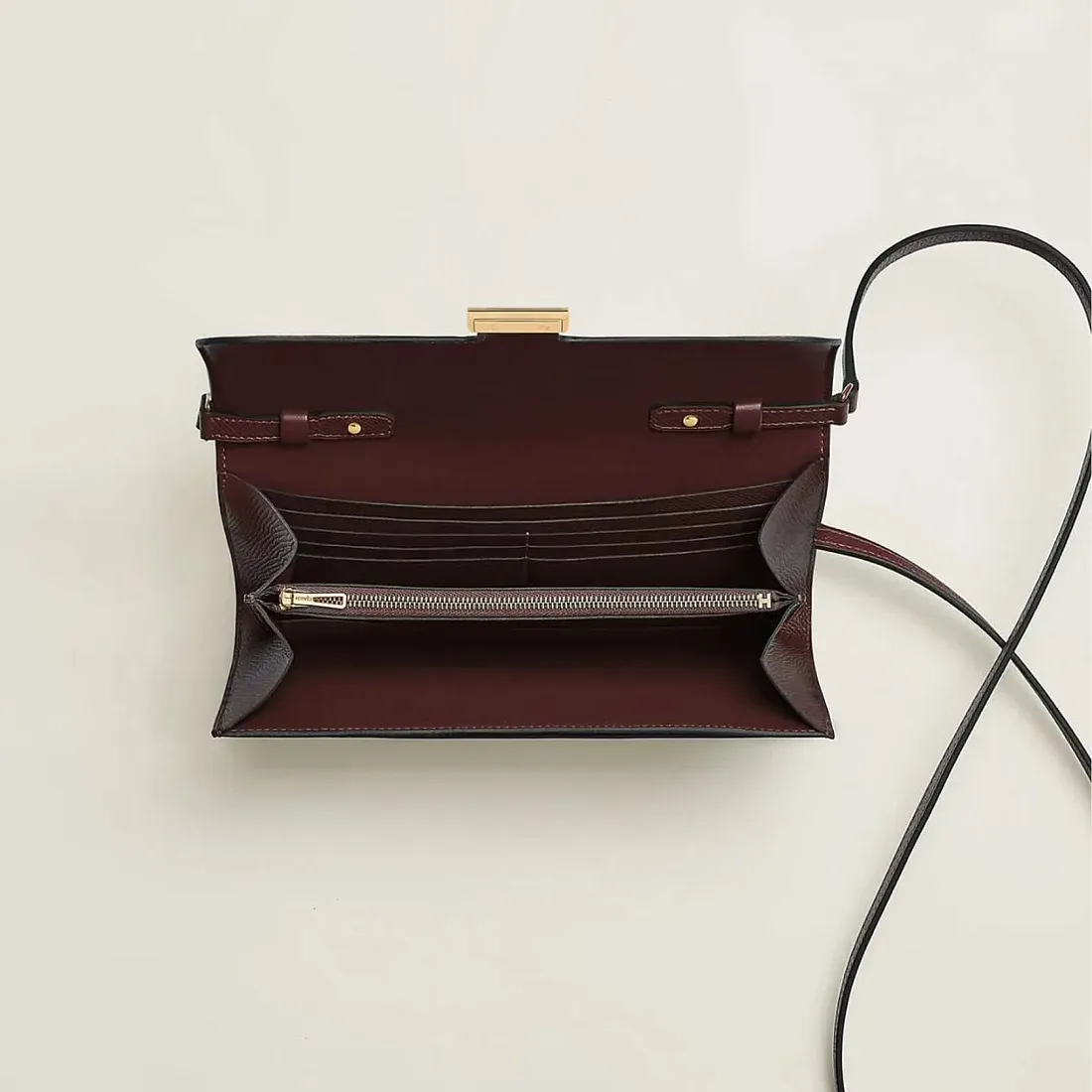 Hermès Кошелек Constance To Go Rouge Sellier Epsom Gold Hardware - фото 3