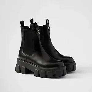 Prada Ботинки Chelsea Monolith из матовой кожи - фото 1