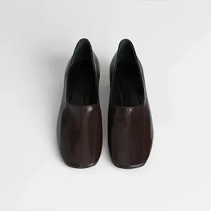 Phoebe Philo Кожаные слиперы Chocolate Brown - фото 2