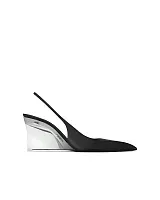 Saint Laurent Туфли-лодочки Miller из полированной кожи Noir - фото 1