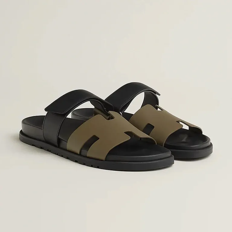 Сандалии Chypre Hermes Vert Toundra / Noir - фото 1