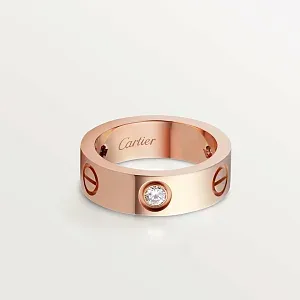 Cartier Кольцо Love с тремя бриллиантами Pink Gold - фото 1
