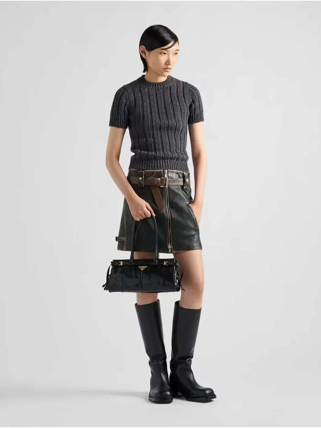 Prada Средняя кожаная сумка Black - фото 2